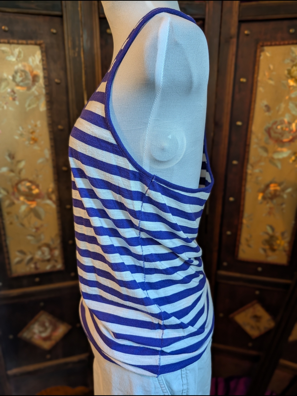 PINK Victoria's Secret Purple and White Striped Tank - Picture 2 of 7